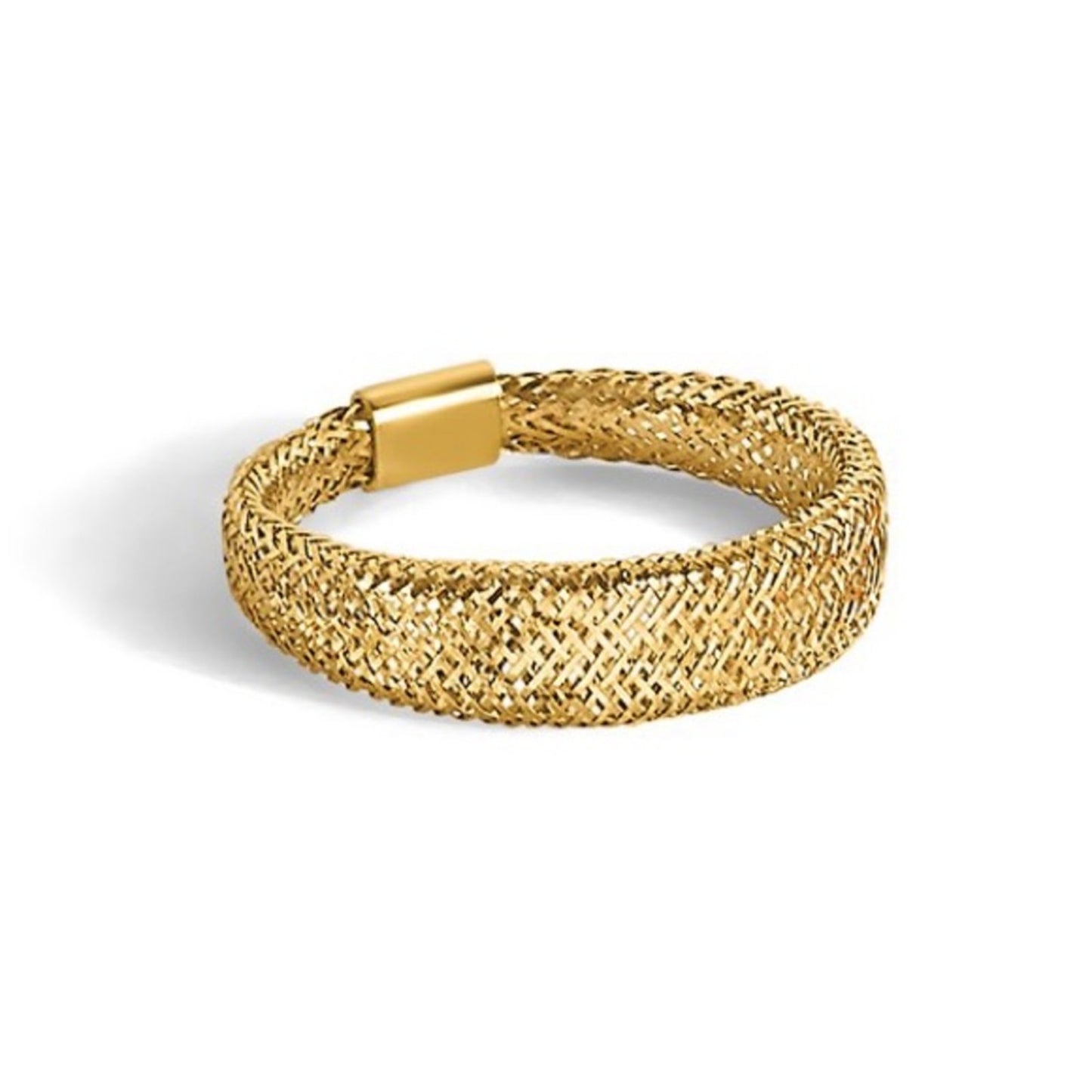 Leslie's 14k Gold Mesh Tapered Stretch Ring – Flexible Italian Craftsmanship