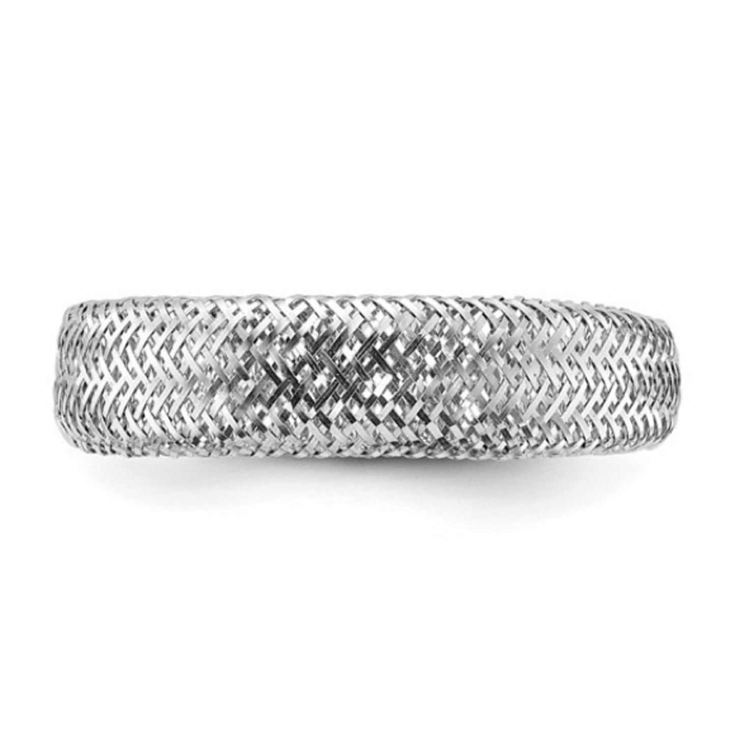 Leslie's 14k White Gold Mesh Tapered Stretch Ring – Italian Design