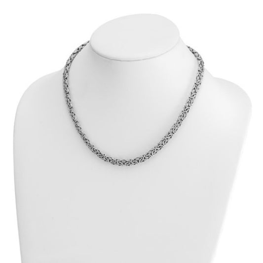 Herco Sterling Silver Byzantine Necklace – 18 inches long and 7.5mm wide