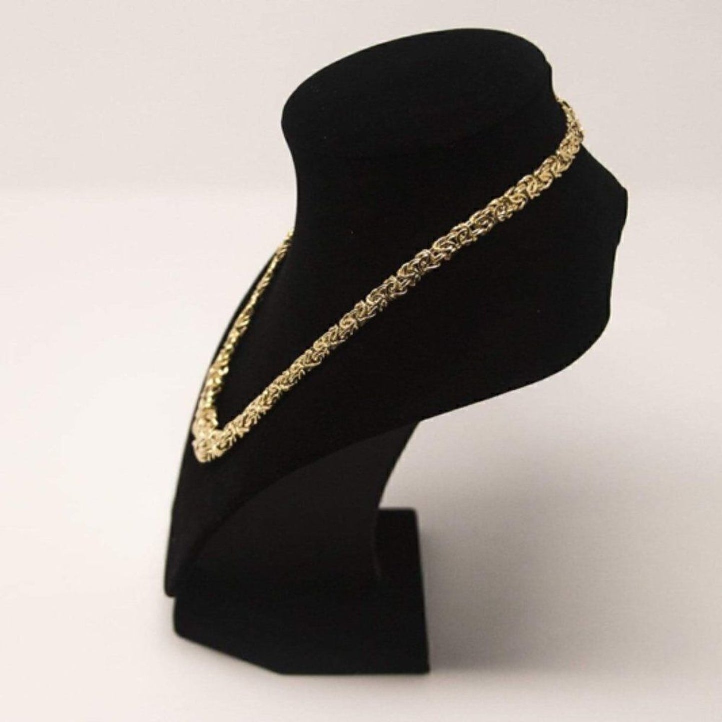 14k Gold Graduated Byzantine Necklace, Brand New-