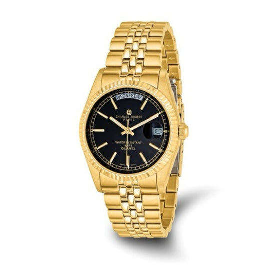 Gold and Black Charles Hubert Watch