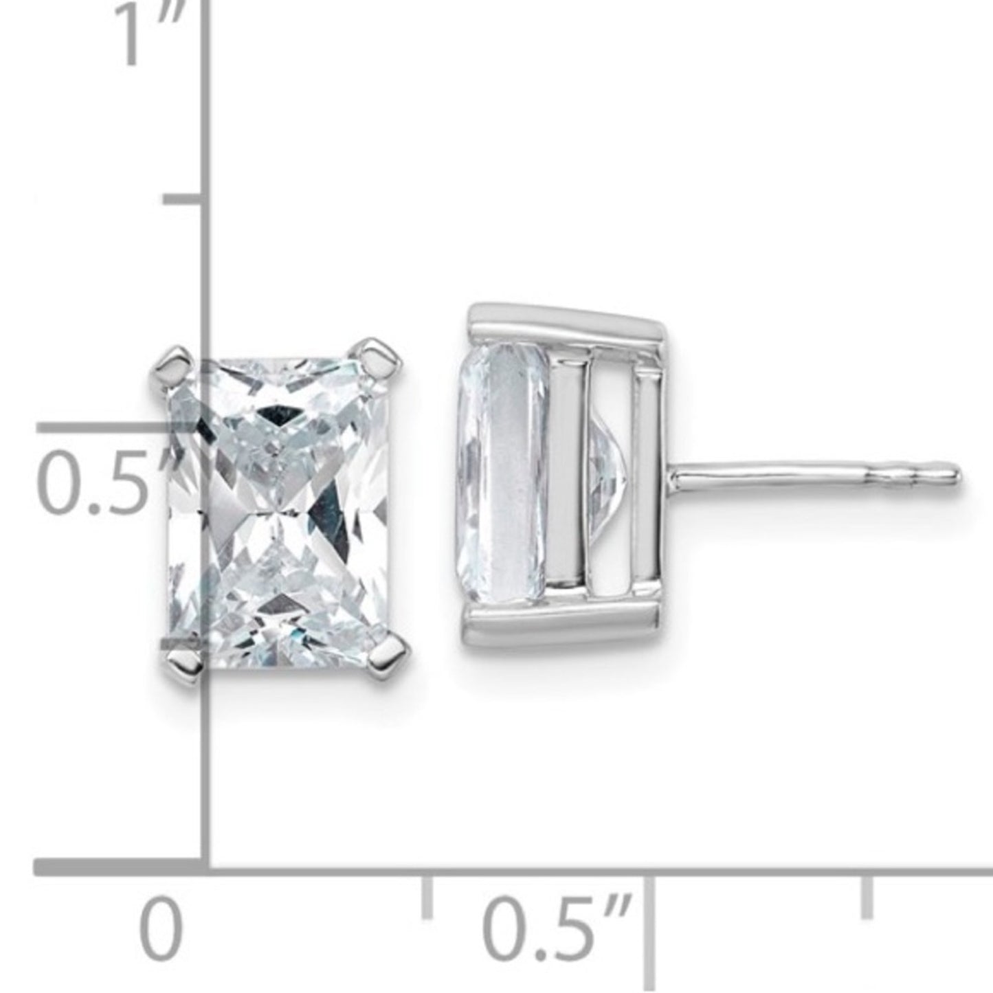 5 Carat Radiant Cut Lab Grown Diamond Earrings 14K White Gold Studs