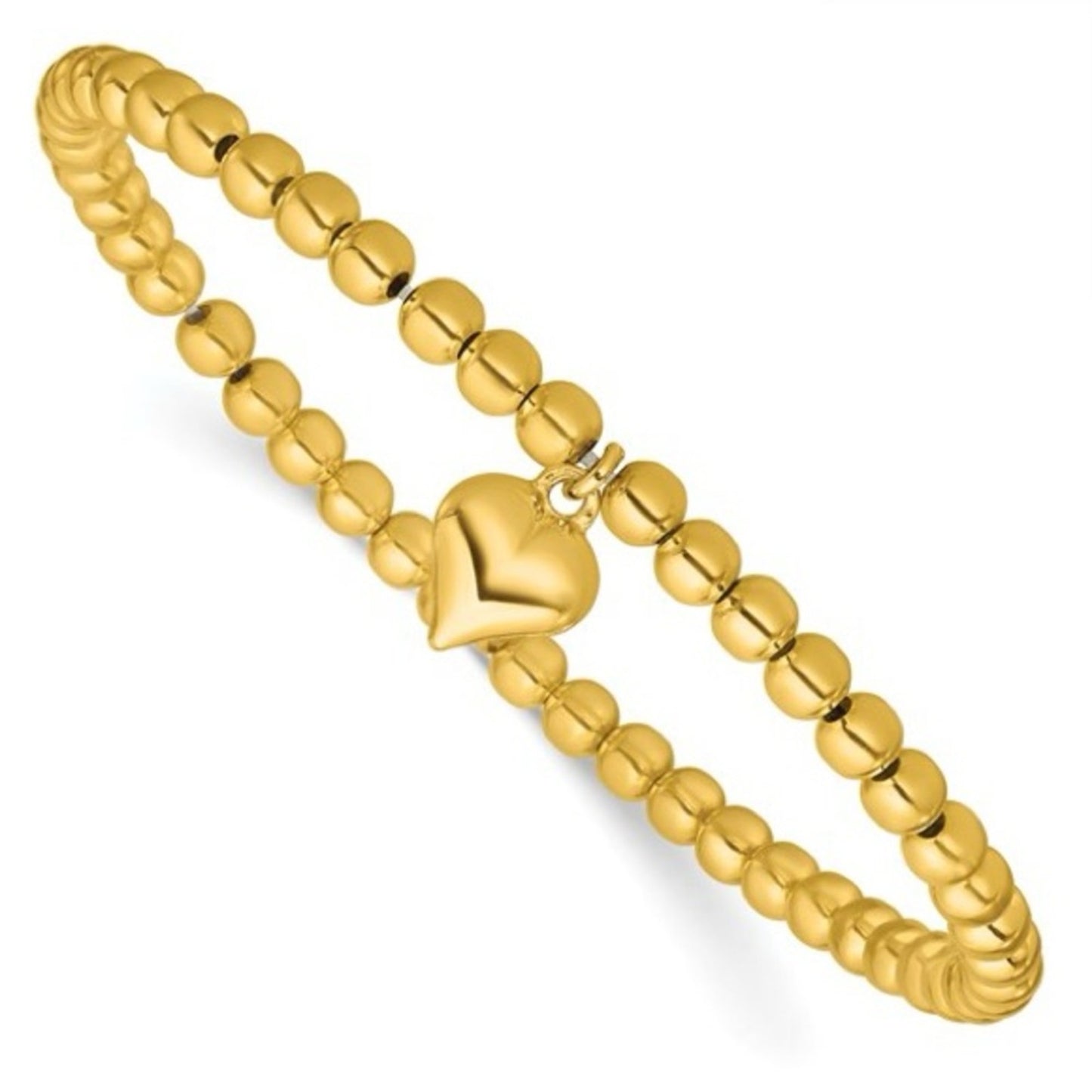 Stylish Gold Beaded Bracelet with heart charm