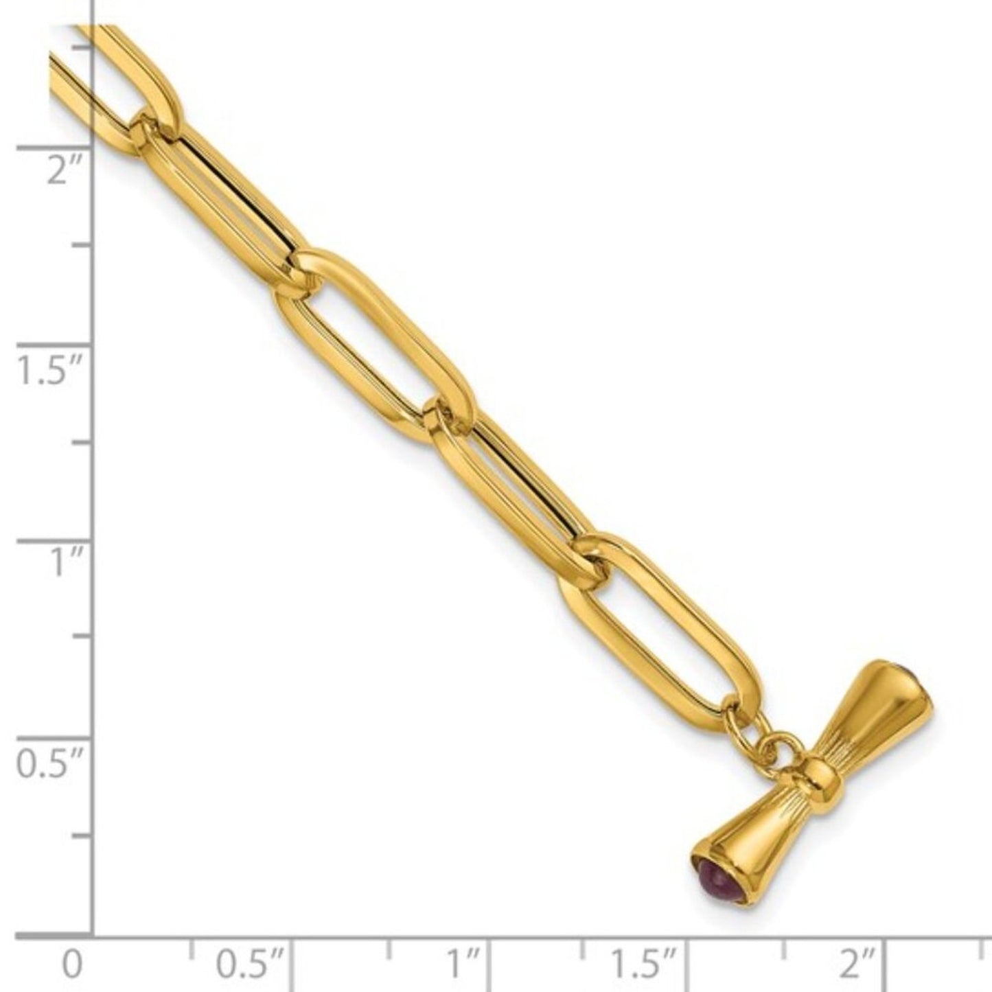 Elevate Your Wrist Game: Herco 14K Gold Ruby Paperclip Bracelet