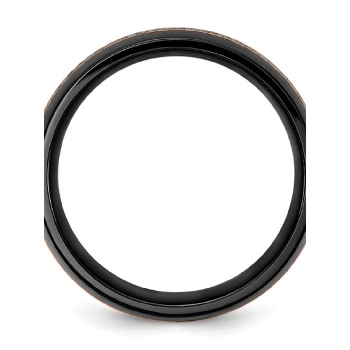 Chisel Black Zirconium Ring 8mm Band Rose Gold Accents & Real Antler Inlay