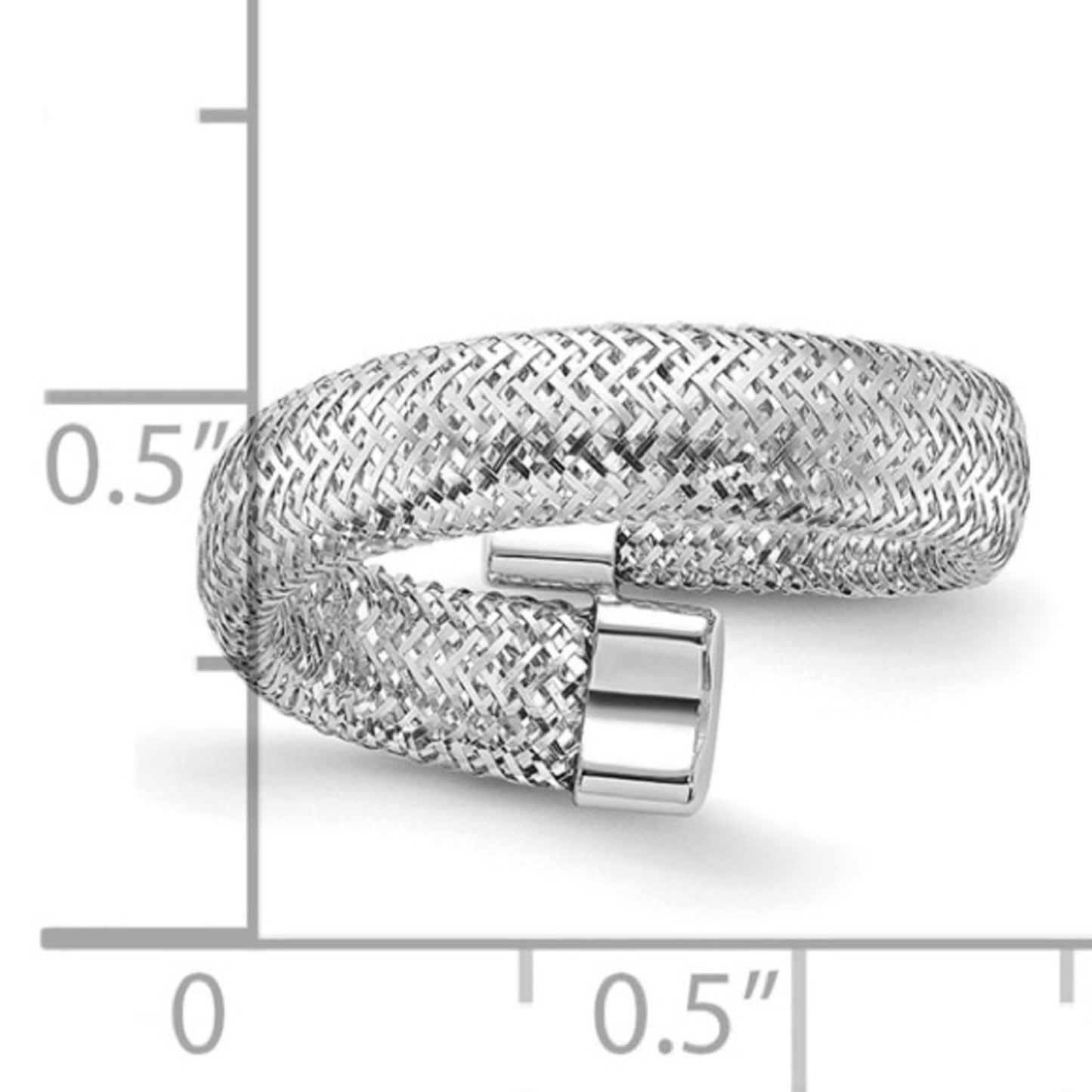 Leslie's 14k White Gold Mesh Bypass Stretch Ring