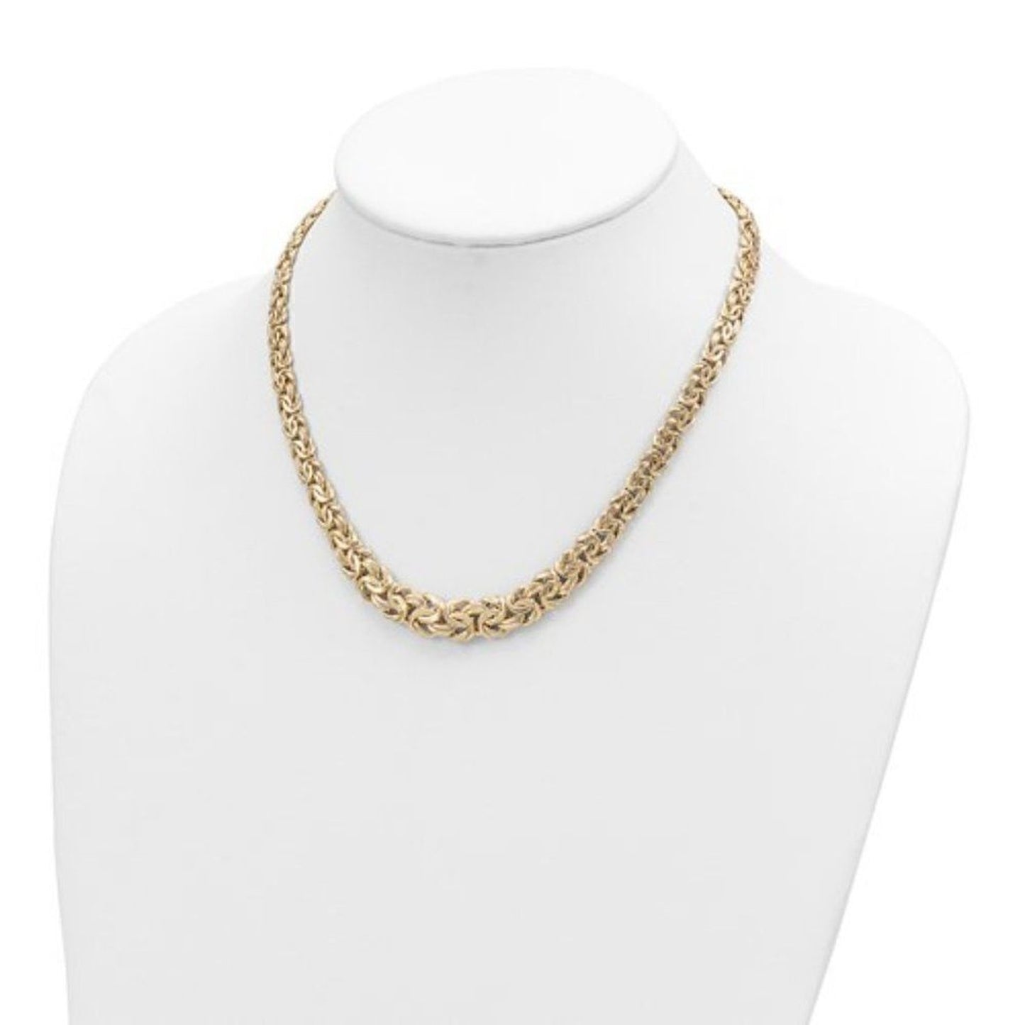 14k Gold Graduated Byzantine Necklace, Brand New-