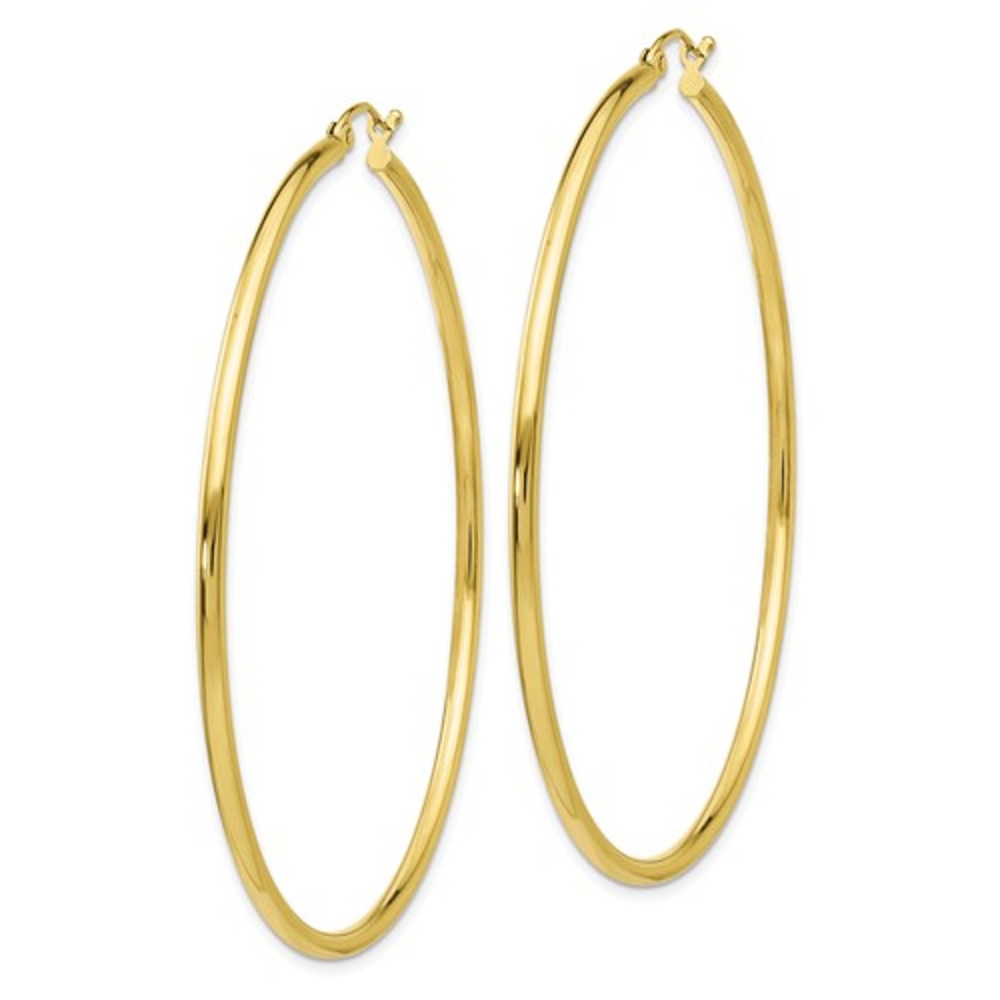 10k Gold Hoop Earrings- 2 1/2 inches long