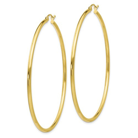 10k Gold Hoop Earrings- 2 1/2 inches long