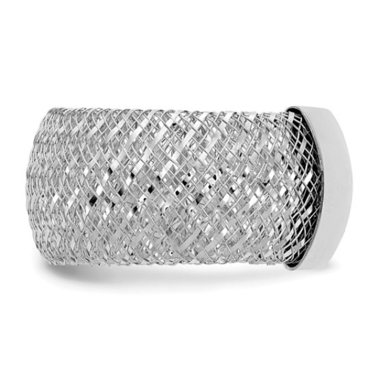 Leslie's 14k White Gold Diamond-Cut Flexible Stretch Ring – Italian Design