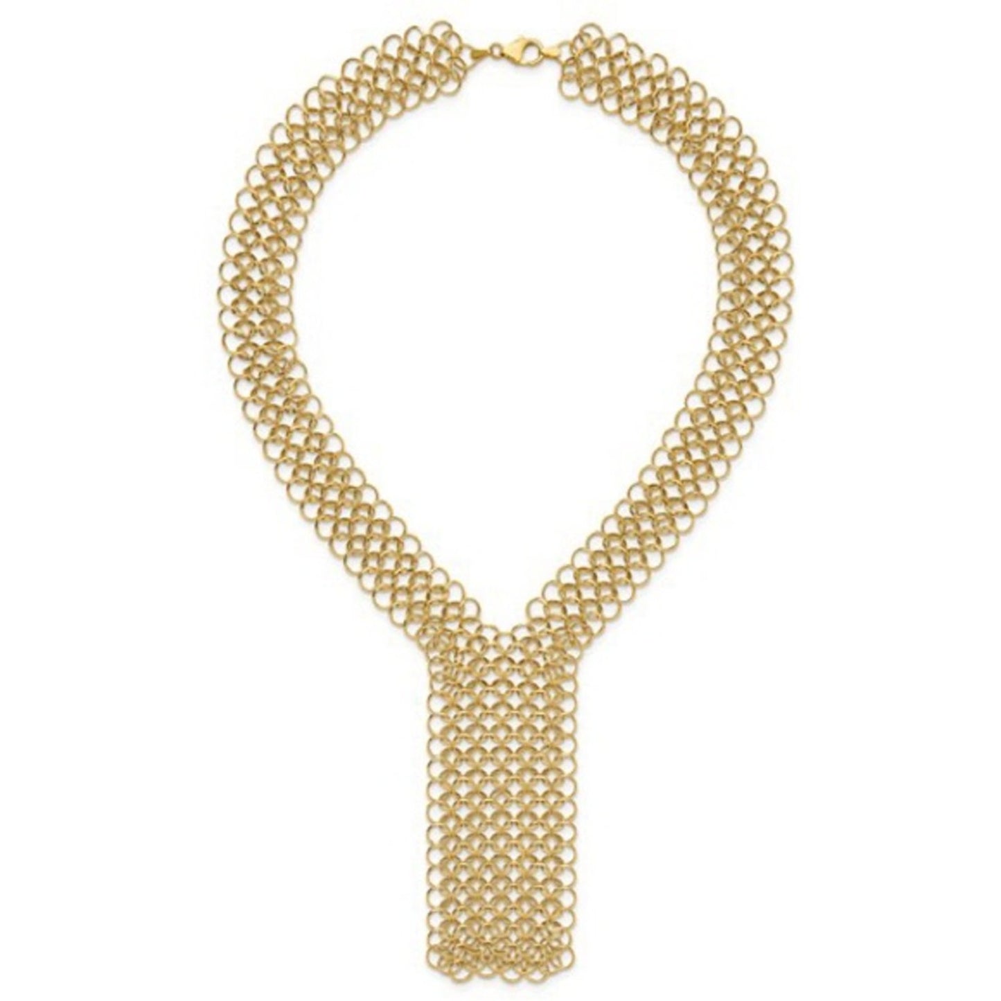 Herco 14K Yellow Gold Polished Fancy Circle Tie Necklace – 18”- Made in Italy