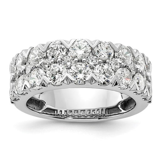 14K White Gold 3 Carat Lab Grown Diamond Double Row Band (VS/SI+, G+)