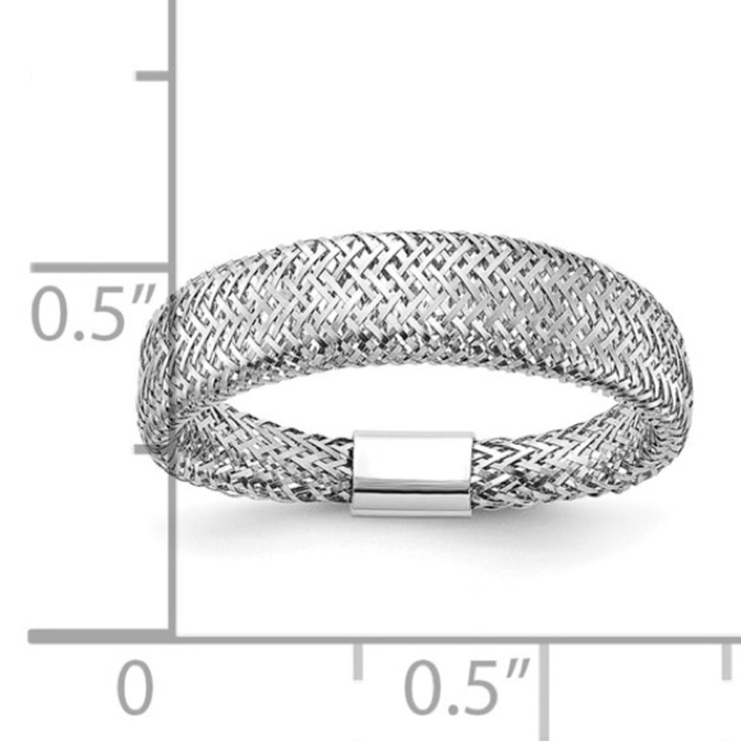 Leslie's 14k White Gold Mesh Tapered Stretch Ring – Italian Design