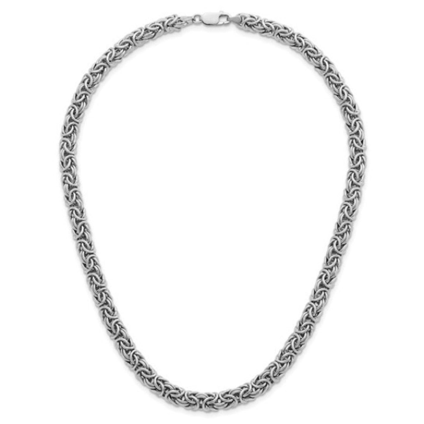 Herco Sterling Silver Byzantine Necklace – 18 inches long and 7.5mm wide