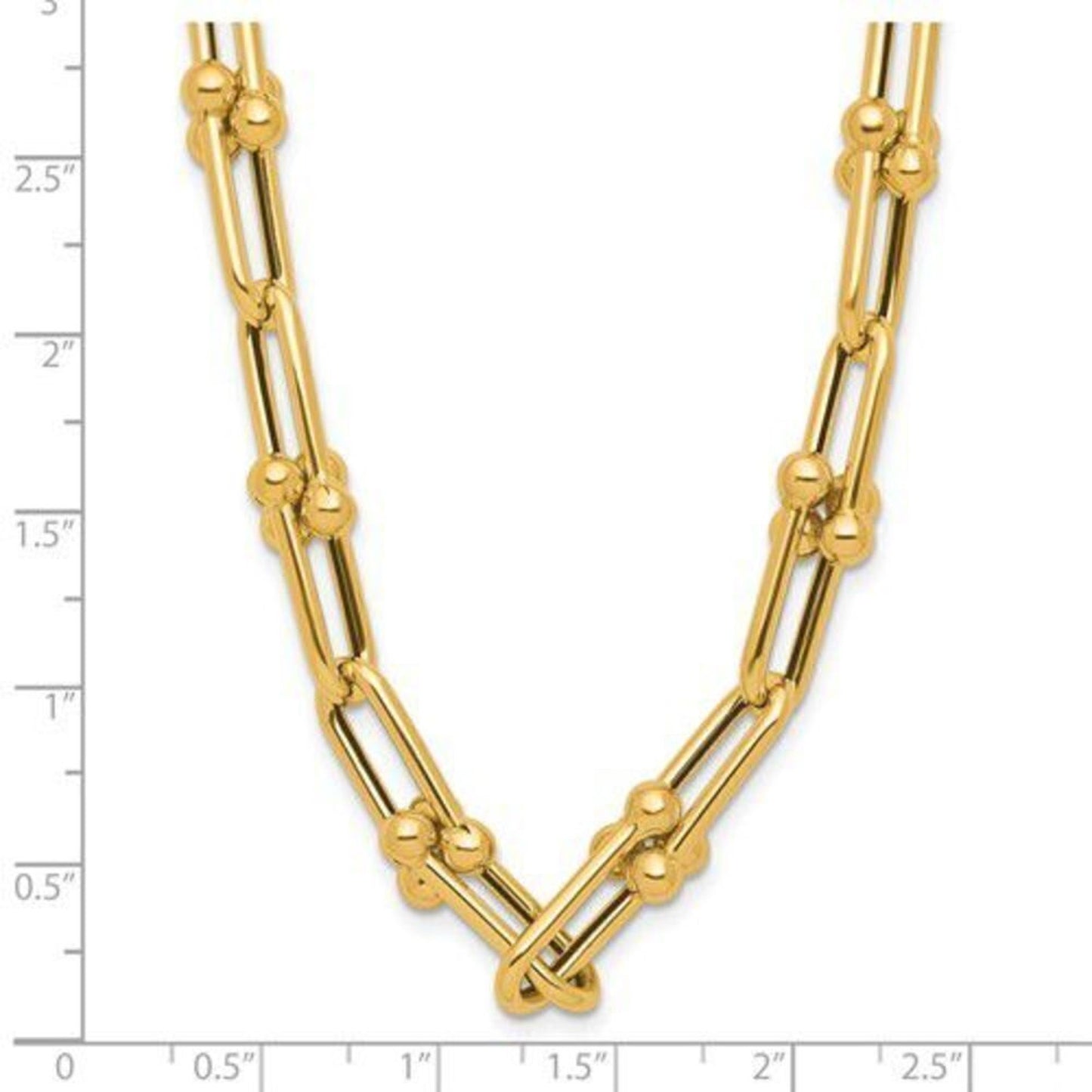 New 14K Gold Polished Fancy Open Link Necklace, By Leslies Jewelry