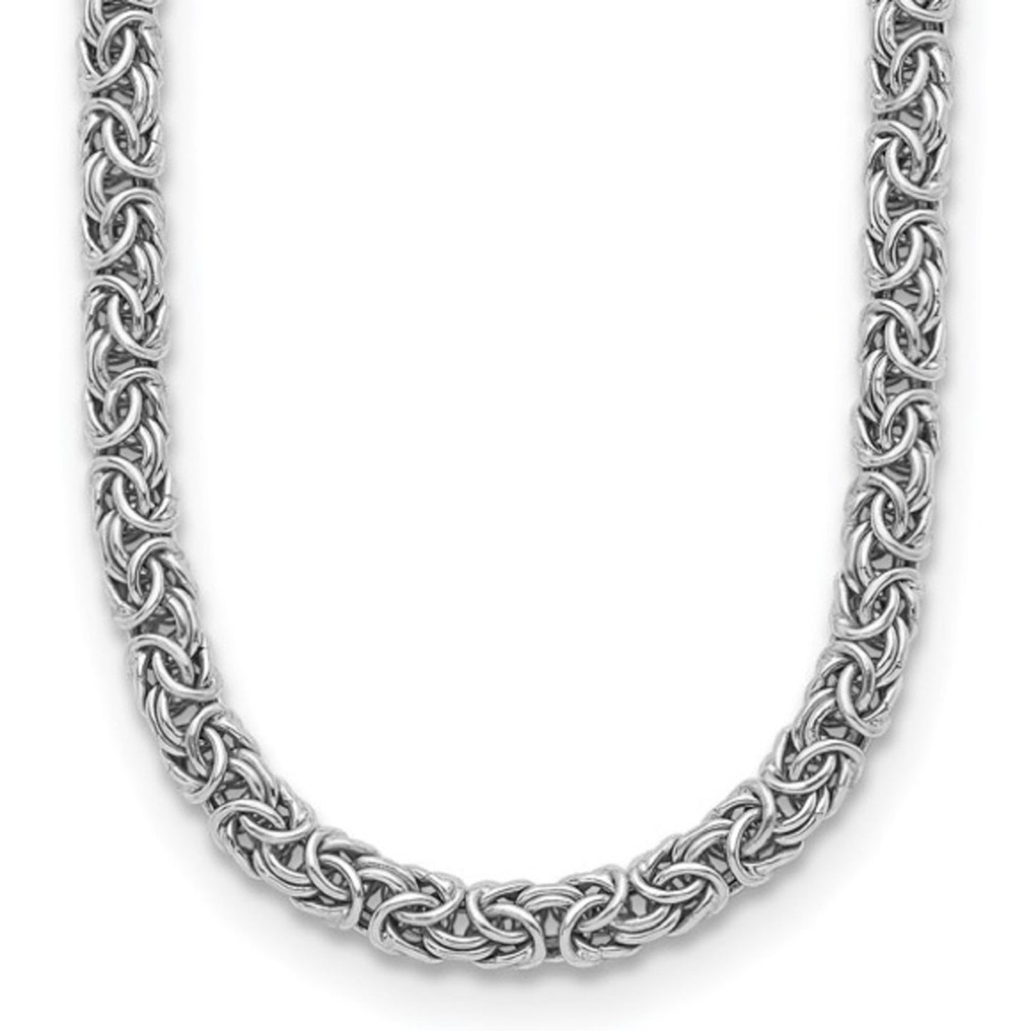 Herco Sterling Silver Byzantine Necklace – 18 inches long and 7.5mm wide
