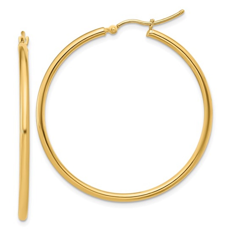 Leslie's 14K 2x40mm Polished Hoop Earrings