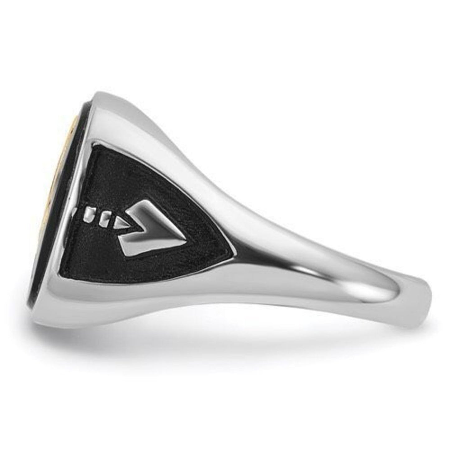 14k White Gold and Onyx Masonic Ring