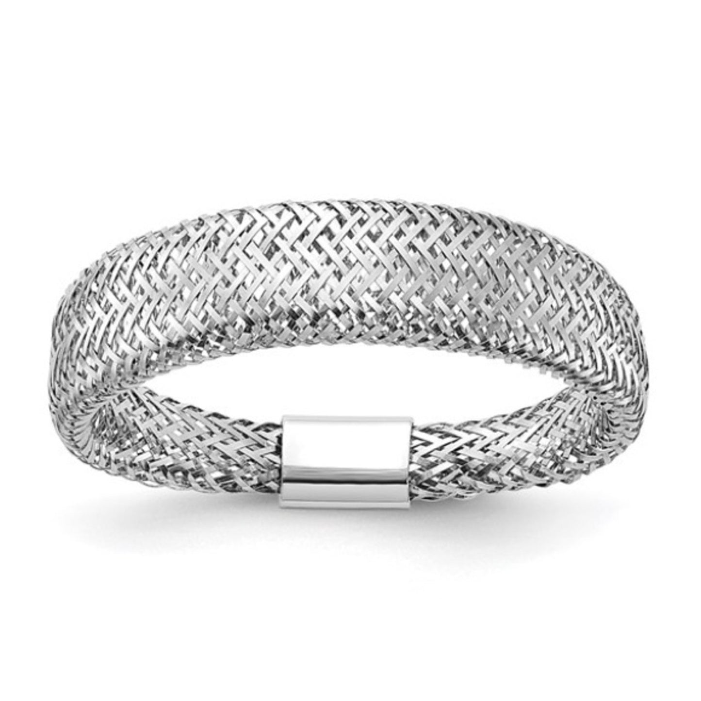 Leslie's 14k White Gold Mesh Tapered Stretch Ring – Italian Design