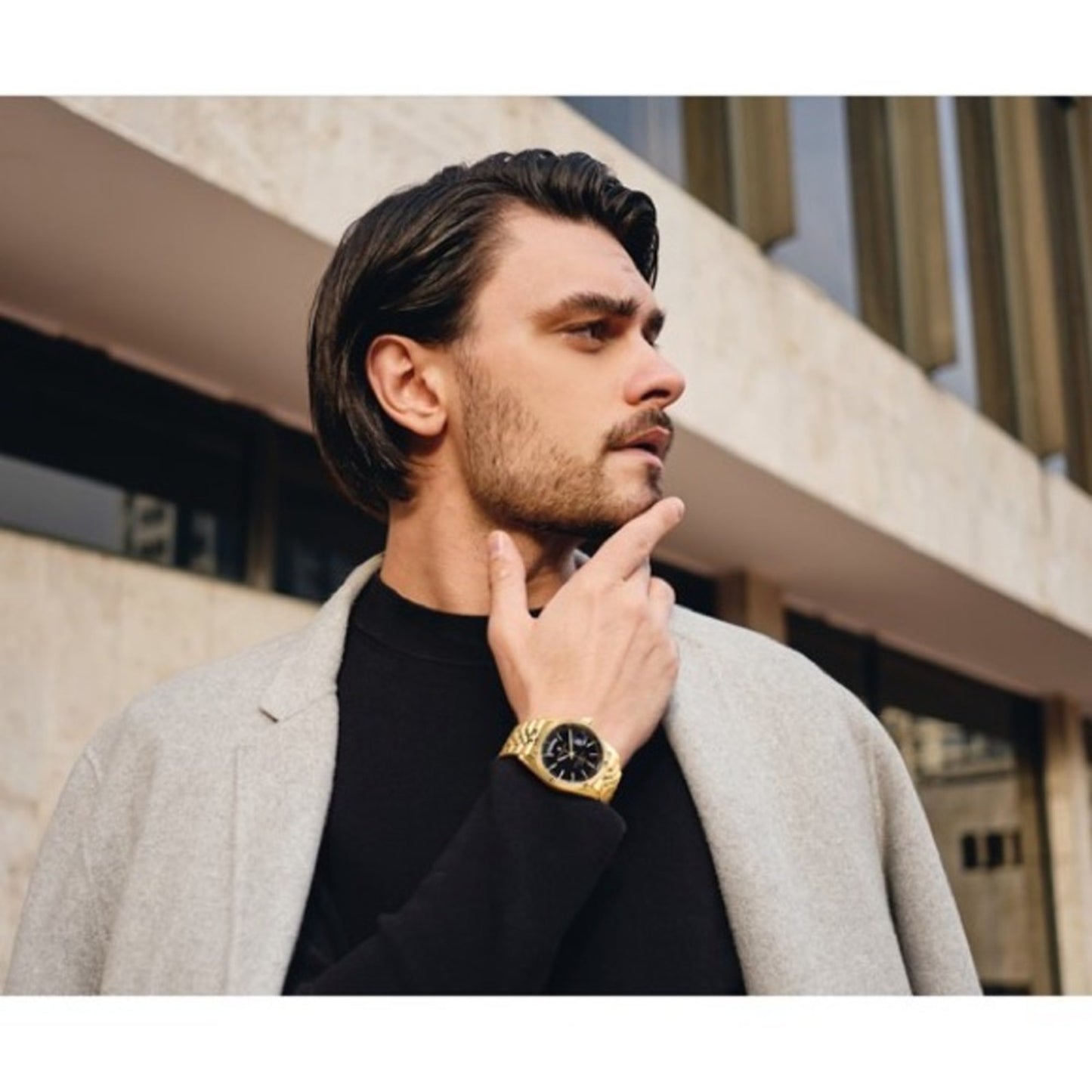 Gold and Black Charles Hubert Watch