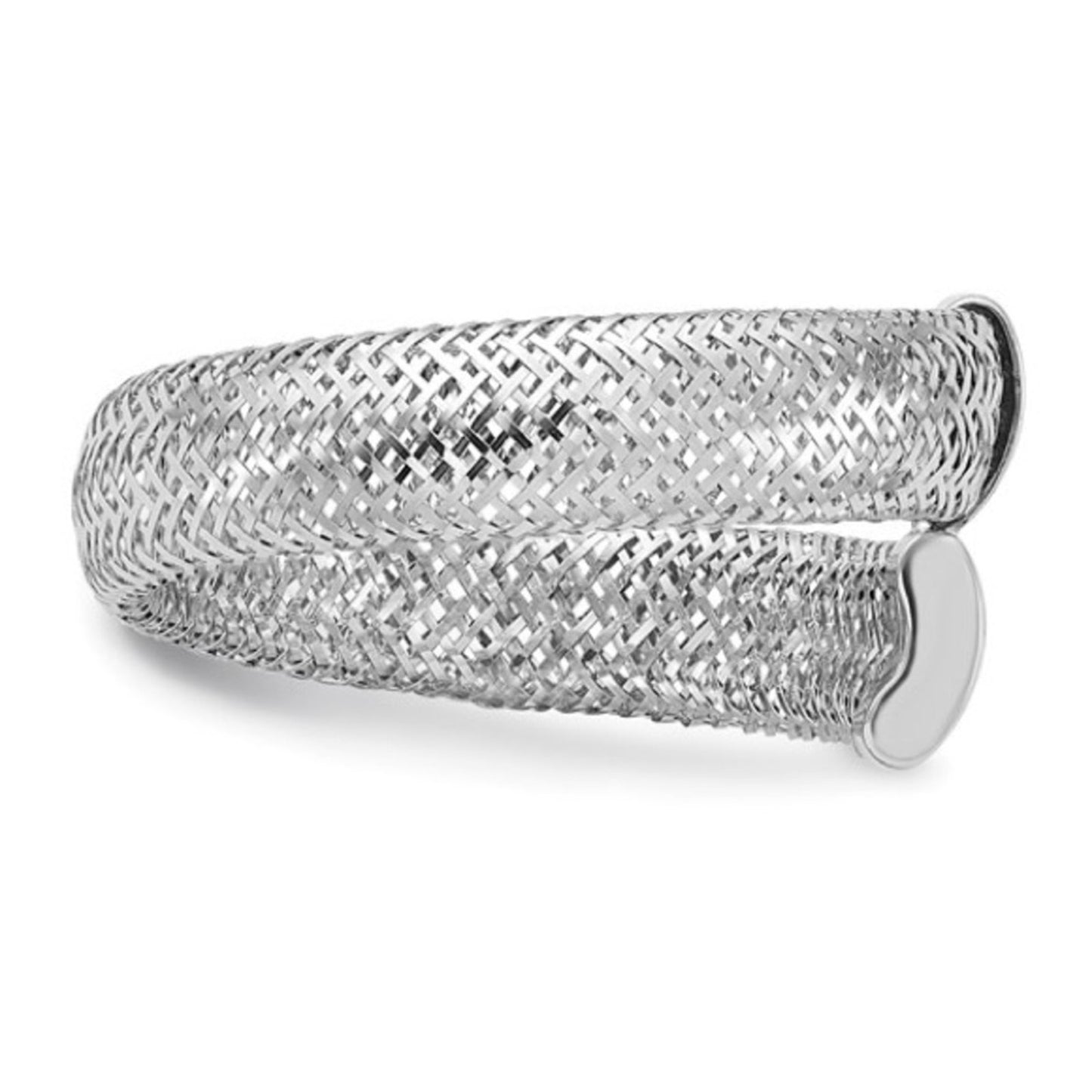 Leslie's 14k White Gold Mesh Bypass Stretch Ring