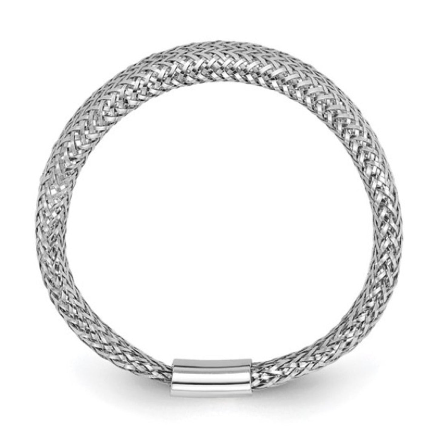 Leslie's 14k White Gold Mesh Tapered Stretch Ring – Italian Design