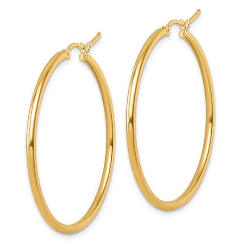 Leslie's 14K 2x40mm Polished Hoop Earrings