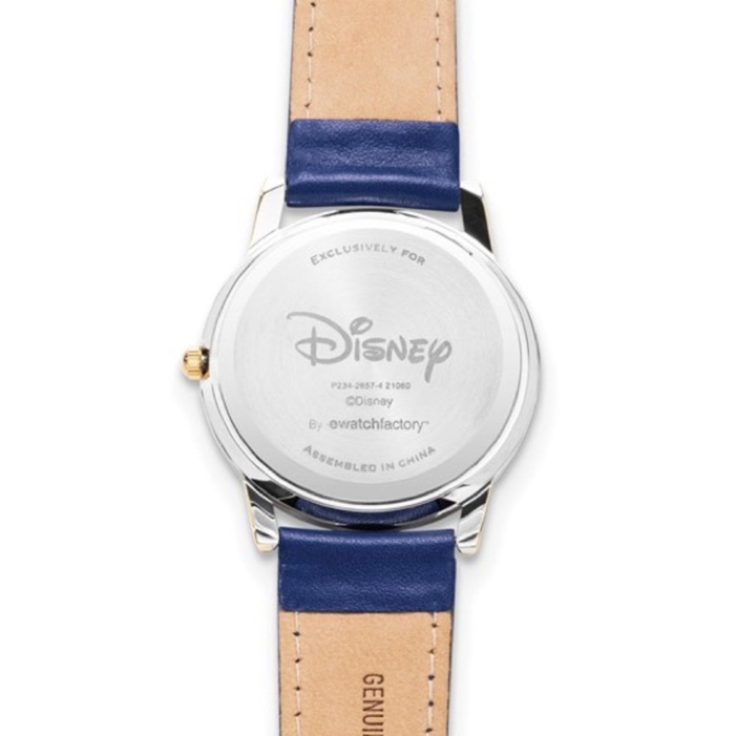 New Disney Mickey Mouse Men's Silver Cardiff Alloy Blue Leather Watch