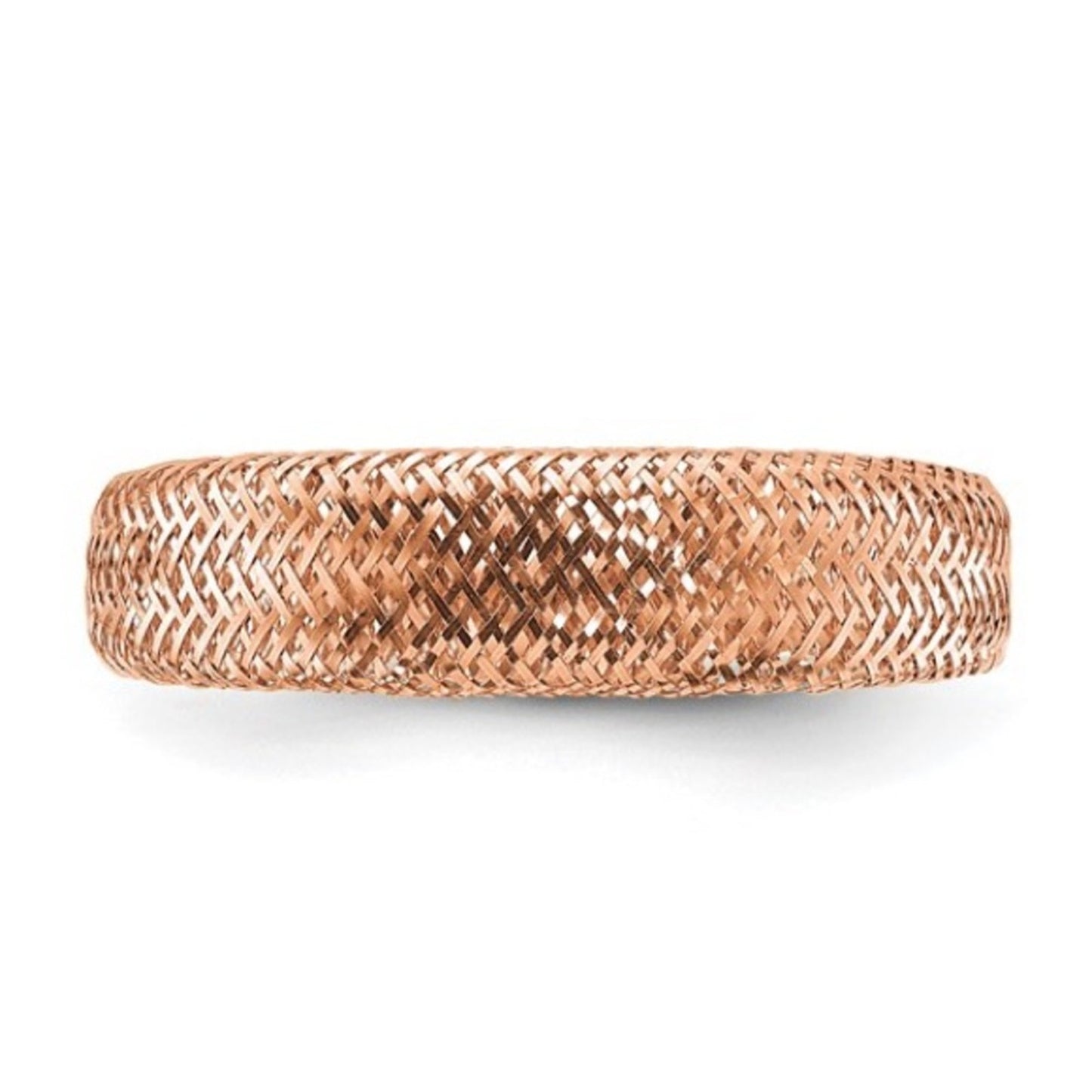 Leslie's 14k Gold Rose Gold-Plated Mesh Tapered Stretch Ring – Italian Design
