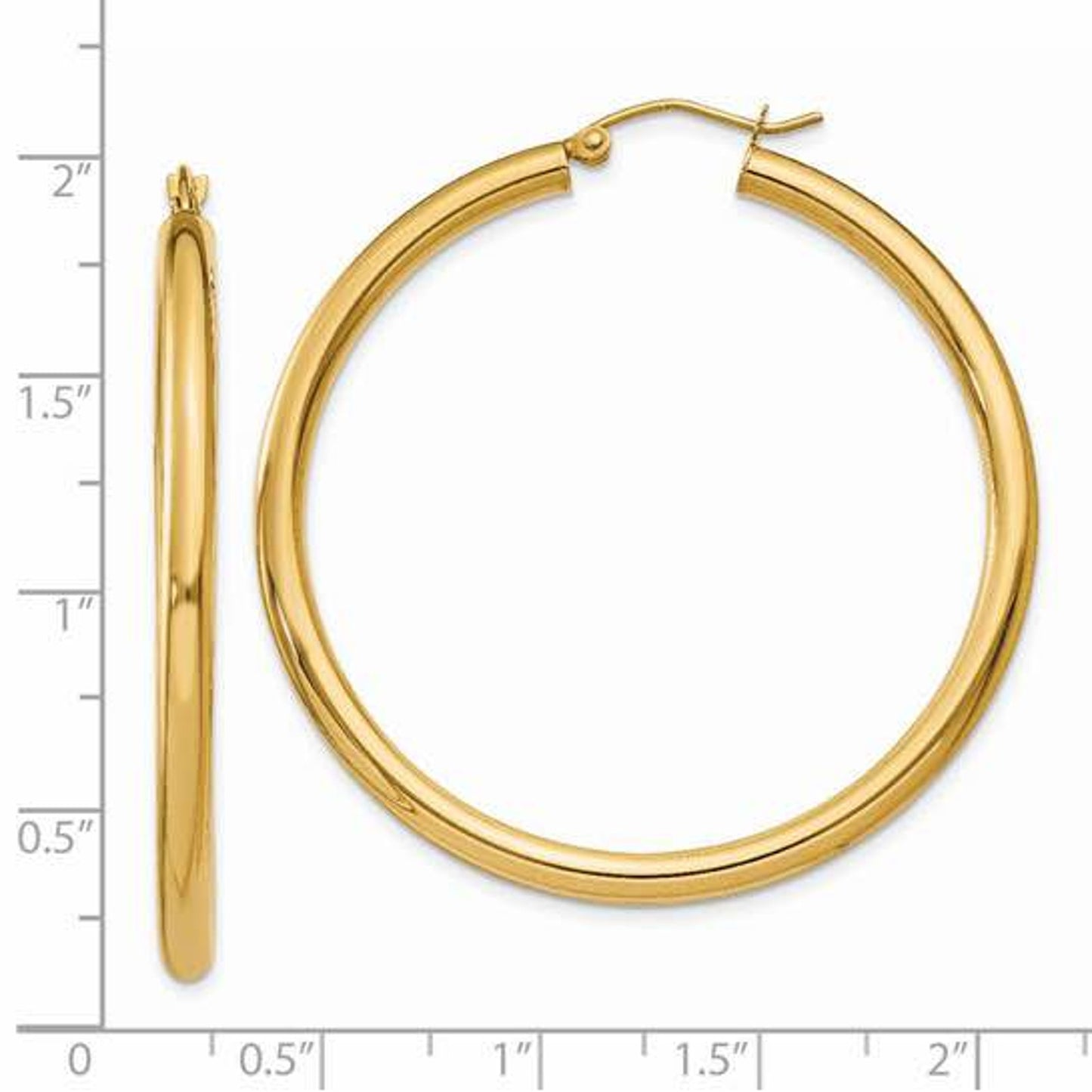 14k gold 45mm hoop earrings