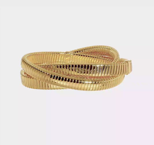 Herco 14K 3 Intertwined 7.5 inch Slip-on Bangle