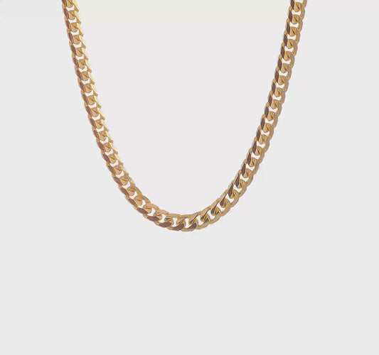 14K Yellow Gold 24" Solid Miami Cuban Link Chain – 6.25mm, 65.5g, Lobster Clasp
