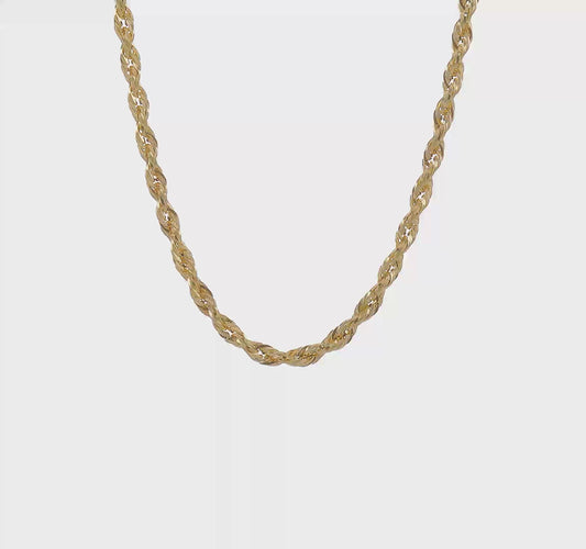 14K 24 inch Rope with Lobster Clasp Chain