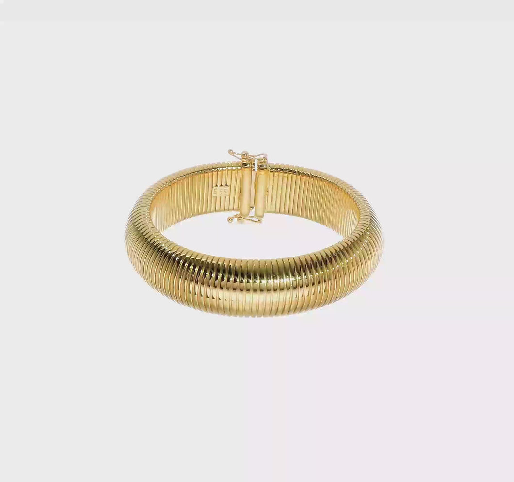 Herco 14K Gold Omega Bracelet - 7.25 inches long and 14.7mm wide