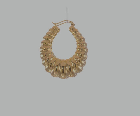 14k Polished Scalloped Hoop Earrings