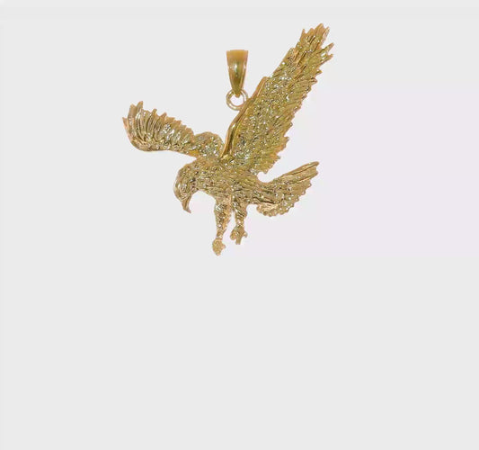 14k Gold Landing Eagle Pendant