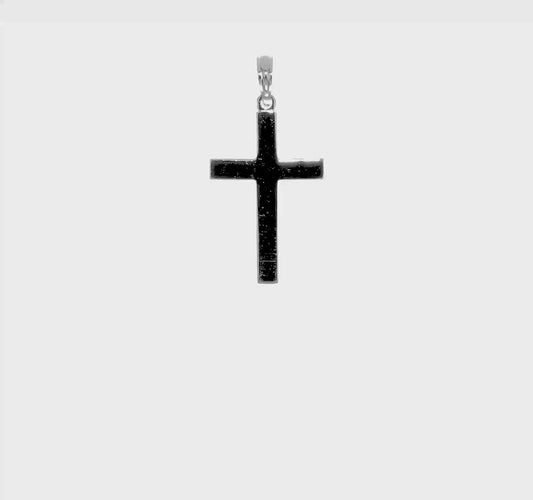 De-Ani Sterling Silver Polished Flat Latin Cross Pendant