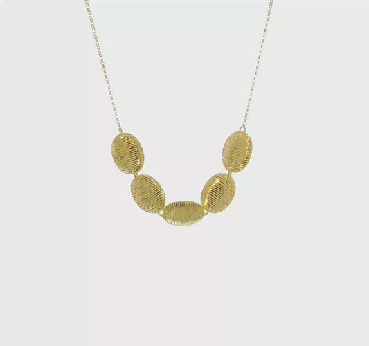 Leslie's Italian Sterling Silver Gold-Tone Textured Oval Necklace