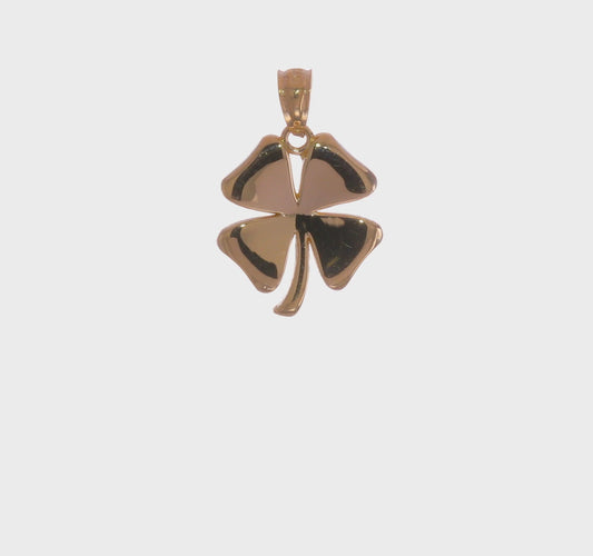 14k Gold Polished 4 Leaf Clover Pendant