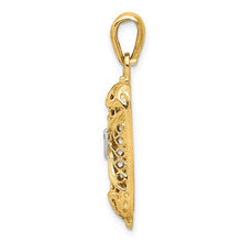 Load image into Gallery viewer, 14K with White Rhodium Mezuzah with Shin Charm
