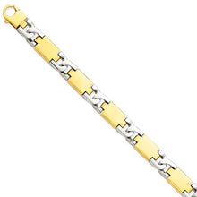 Load image into Gallery viewer, Men&#39;s 14k Two-Tone Polished Gold Fancy Link Bracelet
