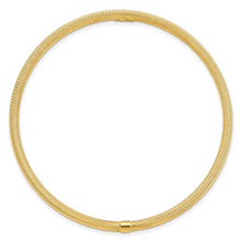 Load image into Gallery viewer, 14K Yellow Gold Textured Fancy Slip On Bangle
