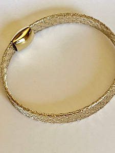 14k Yellow Gold Stretch Mesh Bracelet, by Leslies