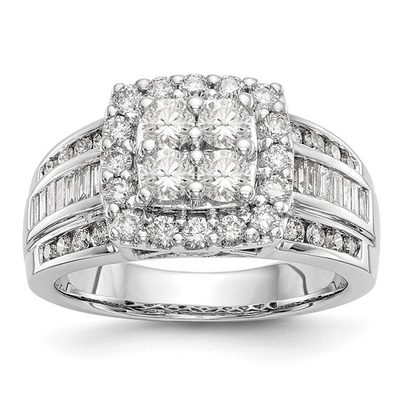 Cluster Diamond Engagement Ring