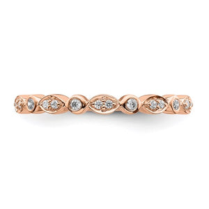 14k Rose Gold Engagement Rings and Wedding Band Set