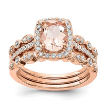Load image into Gallery viewer, 14k Rose Gold Engagement Rings and Wedding Band Set
