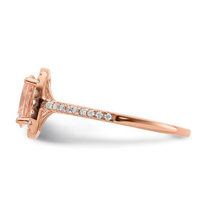 14k Rose Gold Engagement Rings and Wedding Band Set