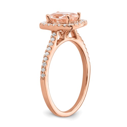 14k Rose Gold Engagement Rings and Wedding Band Set