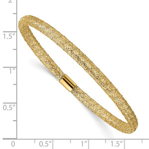 10K Gold Stretch Mesh Bracelet, Made in Italy