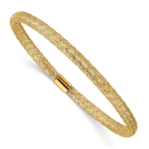 10K Gold Stretch Mesh Bracelet, Made in Italy